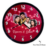 Personalized Romantic Two Hearts Wall Clock