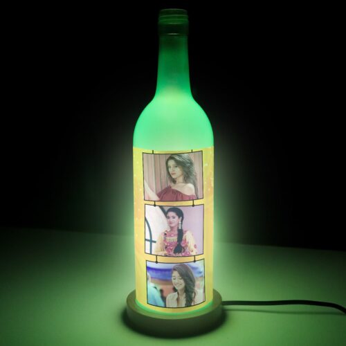 Personalized Happy Birthday To You Glass Lamp Green