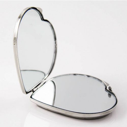 Personalized Compact Heart mirror