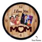 Personalized I Love You MOM Round Plastic Clock