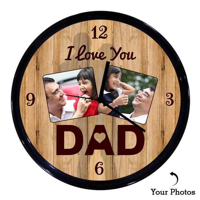 Personalized I Love You Dad Round Plastic Clock