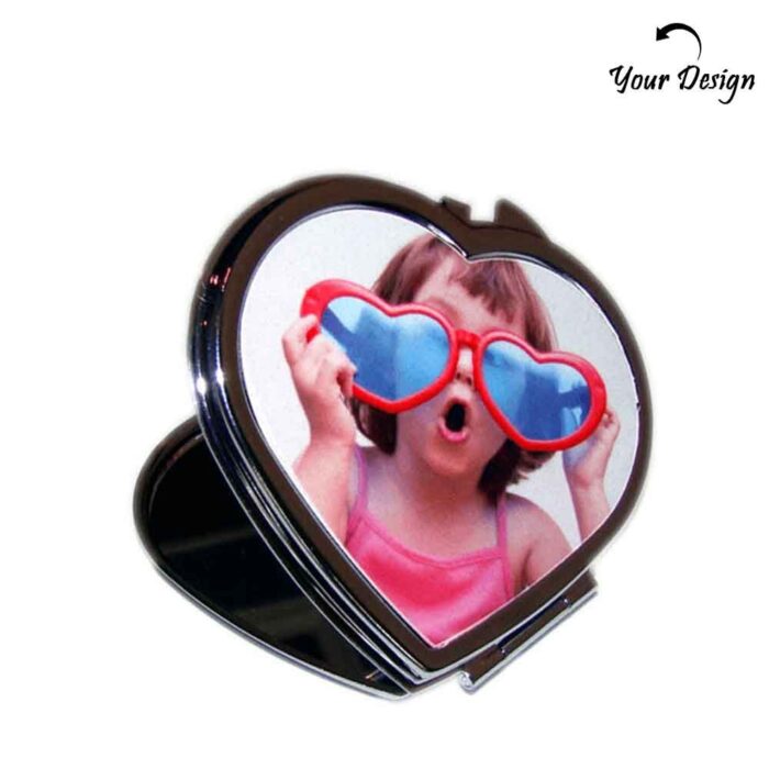 Personalized Compact Heart mirror