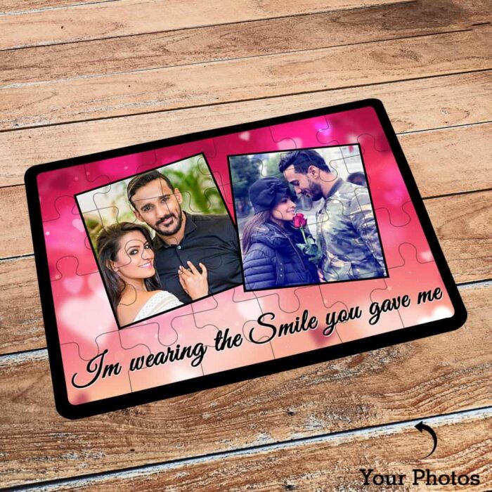 Personalized Couple Wooden Rectangle Puzzle
