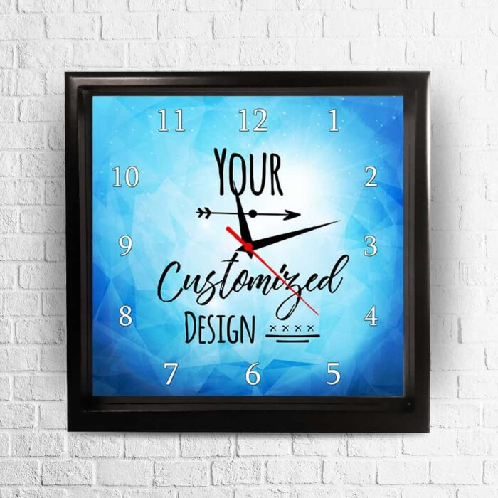 Personalized Wooden Wall Clock with non breakable Fiber Glass In front