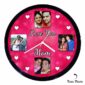 Personalized Love You Mom Four Photo Wall Clock