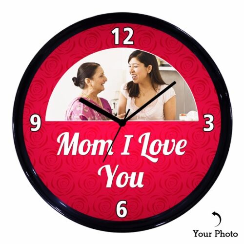 Personalized Mom I Love You Wall Clock