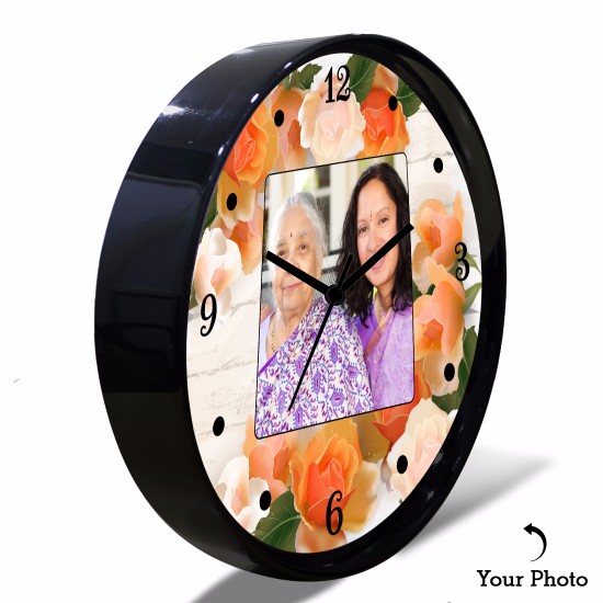 Personalized Vintage Flower Wall Clock