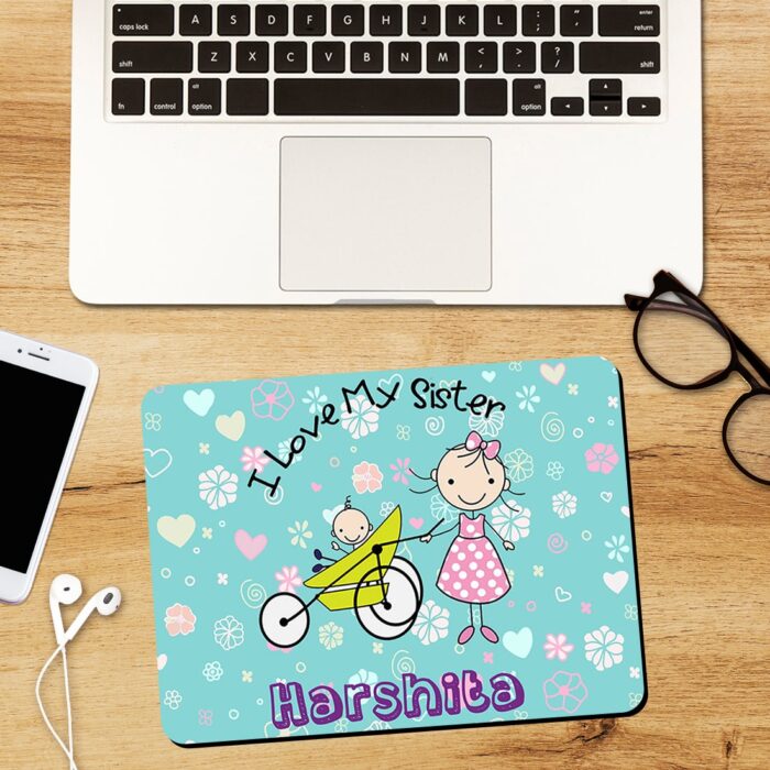 Personalized I Love My Big Sister Rectangle Mouse Pad