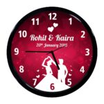Dancing Couple Personalized Name & Date Wall Clock