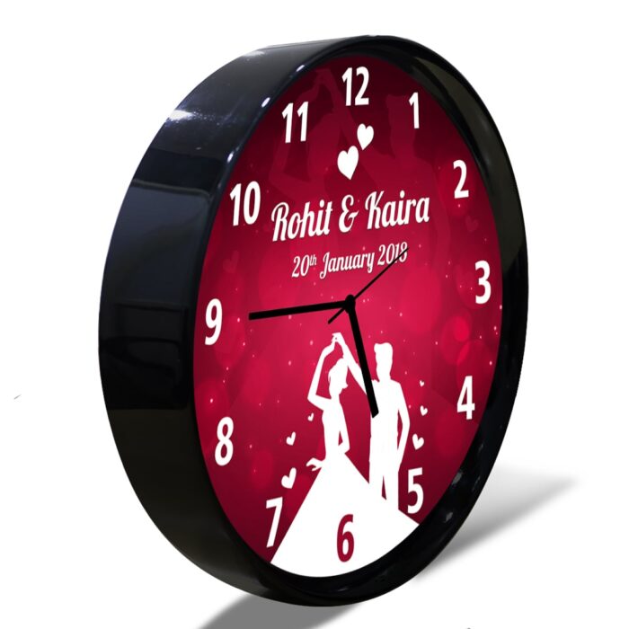 Dancing Couple Personalized Name & Date Wall Clock