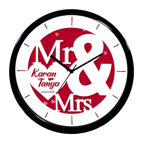 Mr & Mrs Personalized Couple Name Wall Clock