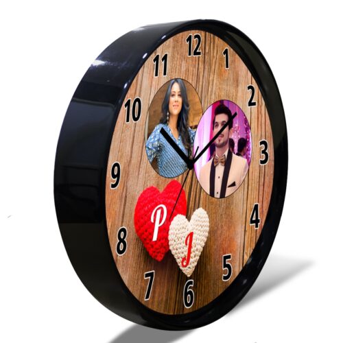 Personalized Couple Photo & Initials Wall Clock