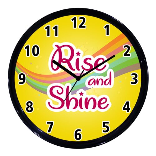Rise And Shine Round Plastic Clock