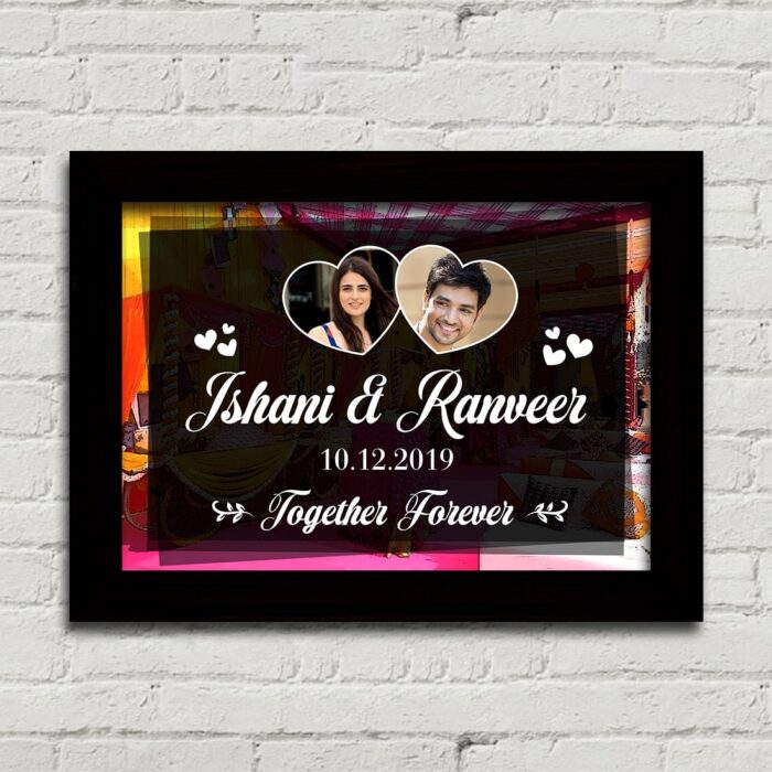 Together Forever Couple Name Weding Date A3 Frame