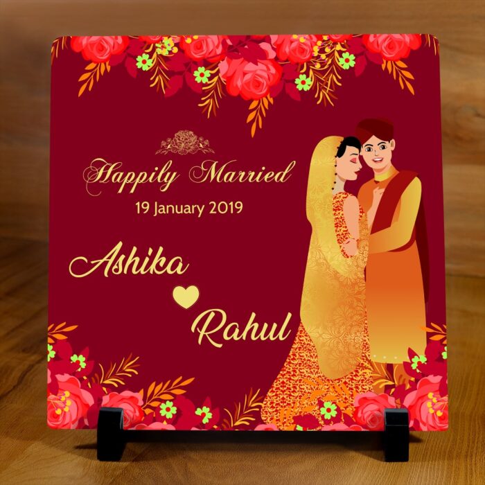Happily Married Square Acrylic Frame