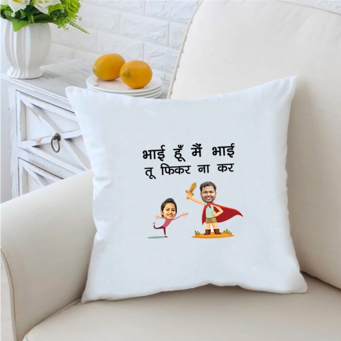 Problem solver bhai 16 inches White Cushion With Filling