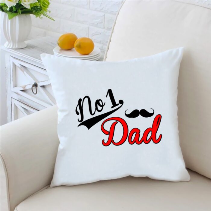 No 1. Dad 27 inches White Cushion With Filling