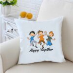Happy Together 40 inches White Cushion With Filling 1