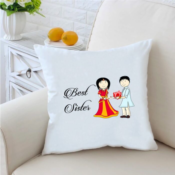 Best Sister 51 inches White Cushion With Filling