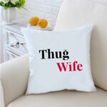 Thug Wife 95 inches White Cushion With Filling 1