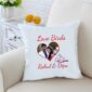 Love Heart Bird 16 inches White Cushion With Filling