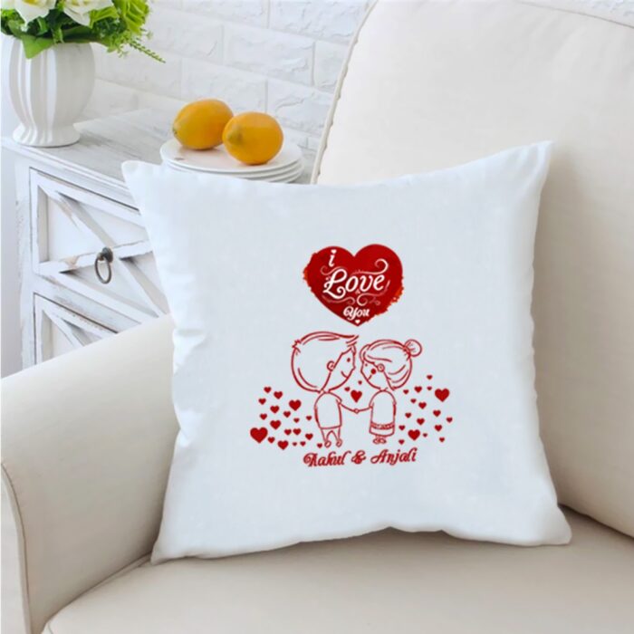 Book I Love You 16 inches White Cushion With Filling
