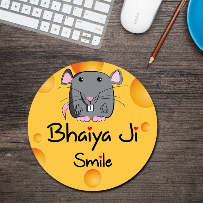 Bhaiya Ji Smile Round Mouse Pad