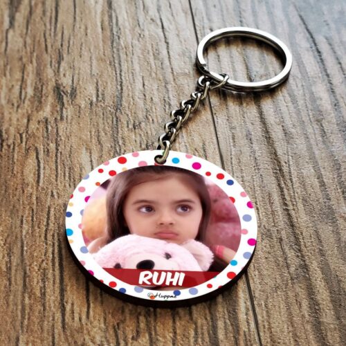 Personalized Photo And Name Wooden Key Chain