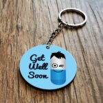Get Well Soon Wooden Key Chain 1