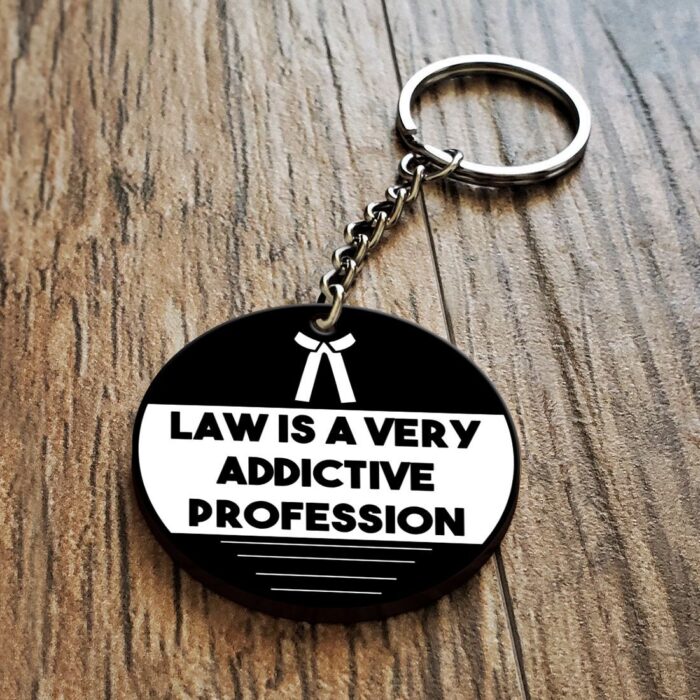 Law Is Very Wooden Key Chain