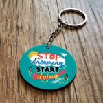 Stop Dreaming Wooden Key Chain 1