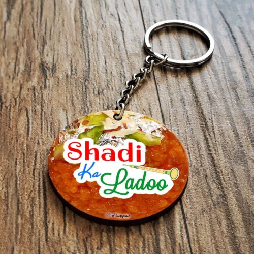 Shadi Ka Ladoo Wooden Key Chain