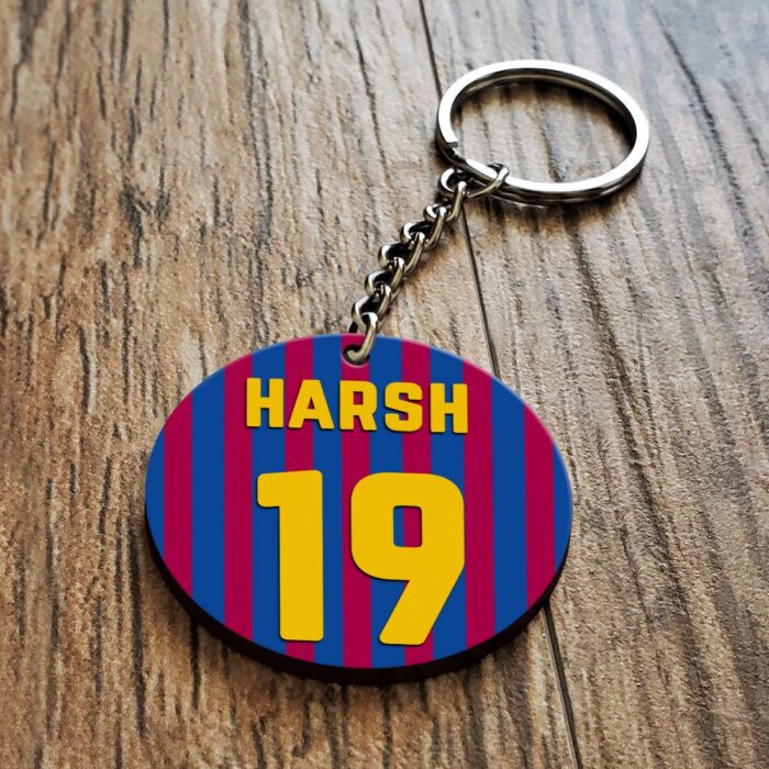 Personalized Football Wooden Key Chain