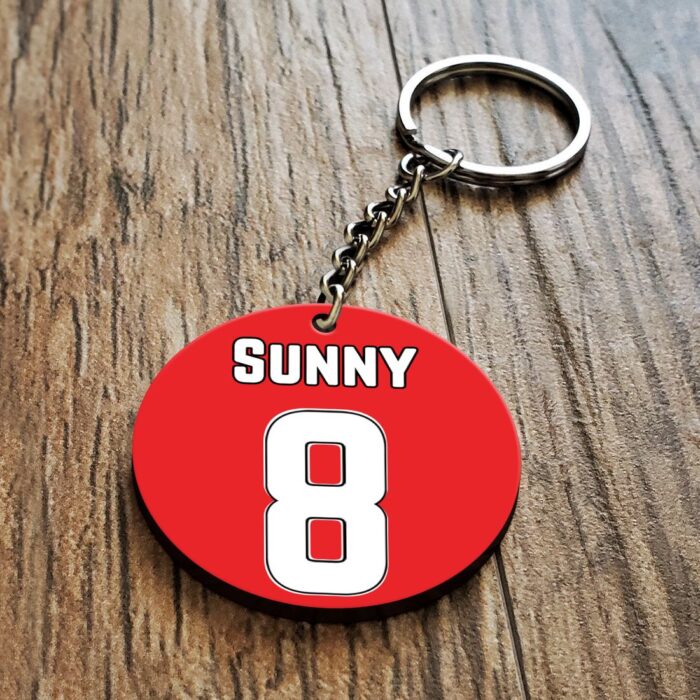 Personalized Football Wooden Key Chain