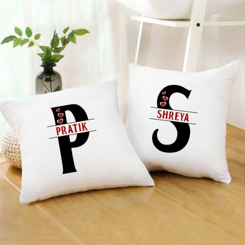 Personalized Couple Initials Name Couple Cushion With Filler