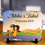 Personalised Just Married Stone Tile