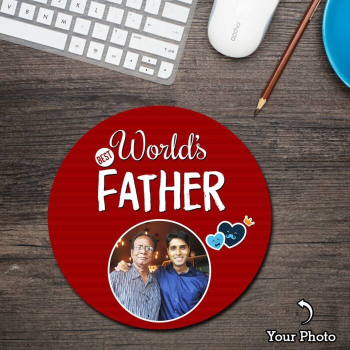 Worlds Best Father Round Mouse Pad