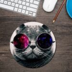 Cool Cat Round Mouse Pad 1
