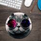 Cool Cat Round Mouse Pad