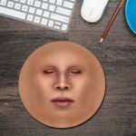 Embossed Face Round Mouse Pad 1