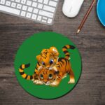 Lion Cubs Round Mouse Pad 1