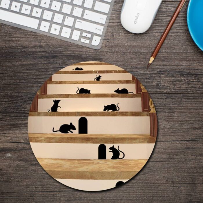 Mouse House Side Round Mouse Pad