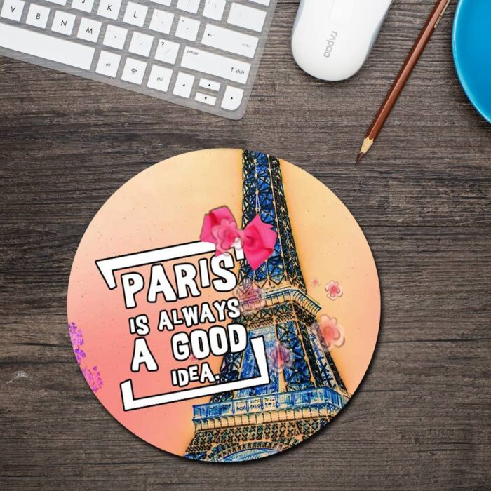 Paris Round Mouse Pad