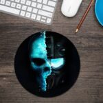 Skull Face Round Mouse Pad 1