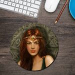 Lady Round Mouse Pad 1