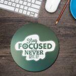 Never Giveup Round Mouse Pad 1