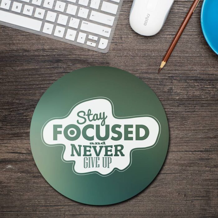 Never Giveup Round Mouse Pad