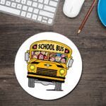 School Bus Round Mouse Pad 1