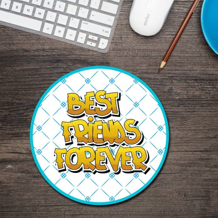 Best Friends Forever Round Mouse Pad