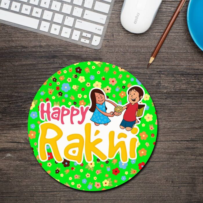 Happy Rakhi Round Mouse Pad